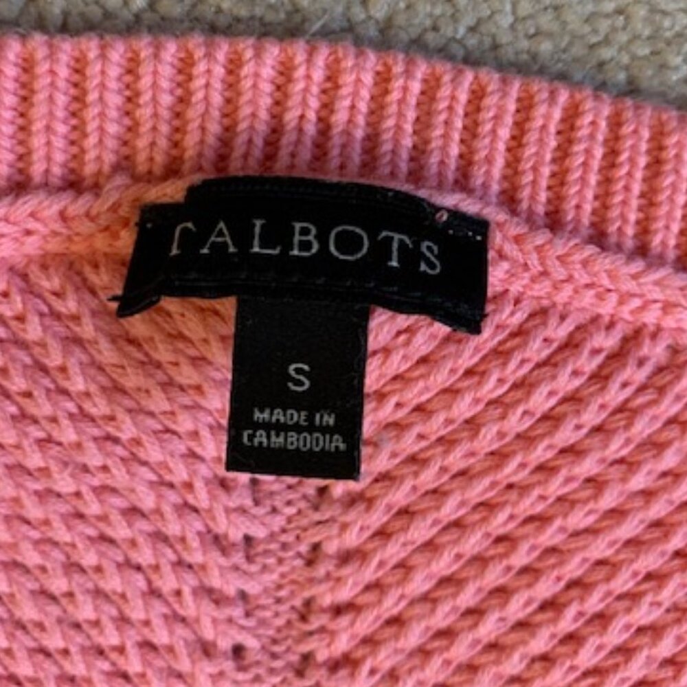 Talbots Pink Ribbed Sweater Size Small - Picture 10 of 11